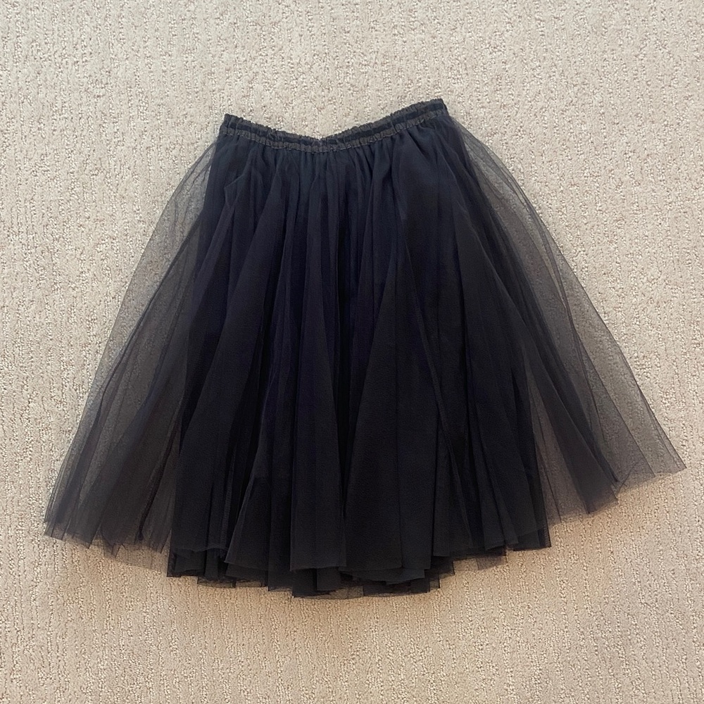 Chic Black Tulle A-Line Skirt